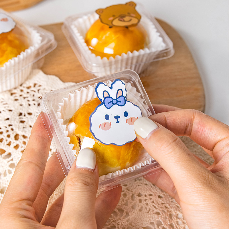 Mid-Autumn Moon Cake Egg Yolk Crisp Heaven and Earth Cover Green Tuan Tuan Transparent Round Cover Qingming Dessert Bottom 63g 50 pieces