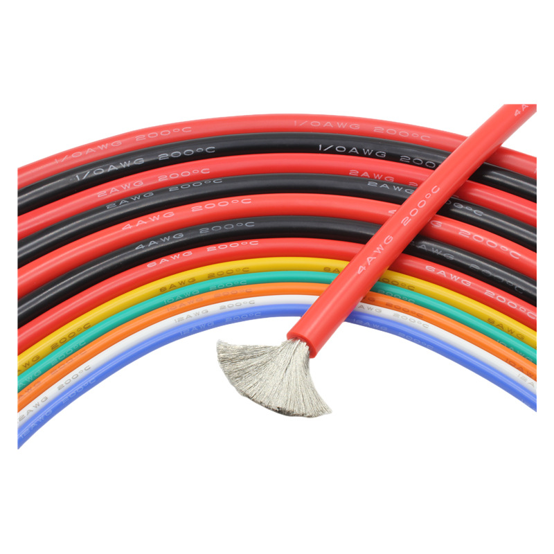14awg 고온 저항 라인 여분의 소프트 실리콘 라인 리튬 배터리 모델 항공기 연결 라인 새로운 에너지 슈퍼 유연한 전자 라인 재고