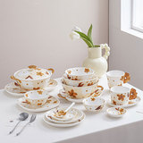 Серия Qiuyue Series Высокоэффективная ручная покраска керамическая посуда, набор посуды, рисовая миска, блюдо с лапшой простая миска для посуды