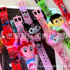 三丽鸥儿童灯光音乐电子手表 翻盖公仔 幼儿小学生手表玩具礼物批