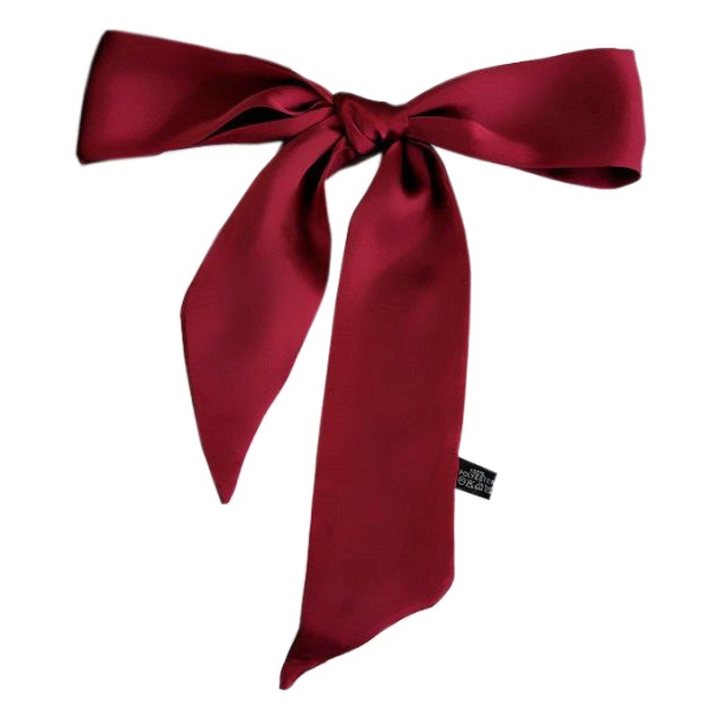 Solid Color Small Silk Scarf Women's Spring and Autumn Summer Tie Bag Wrapping Handle Ribbon All-match Small Wrist Ribbon New Style