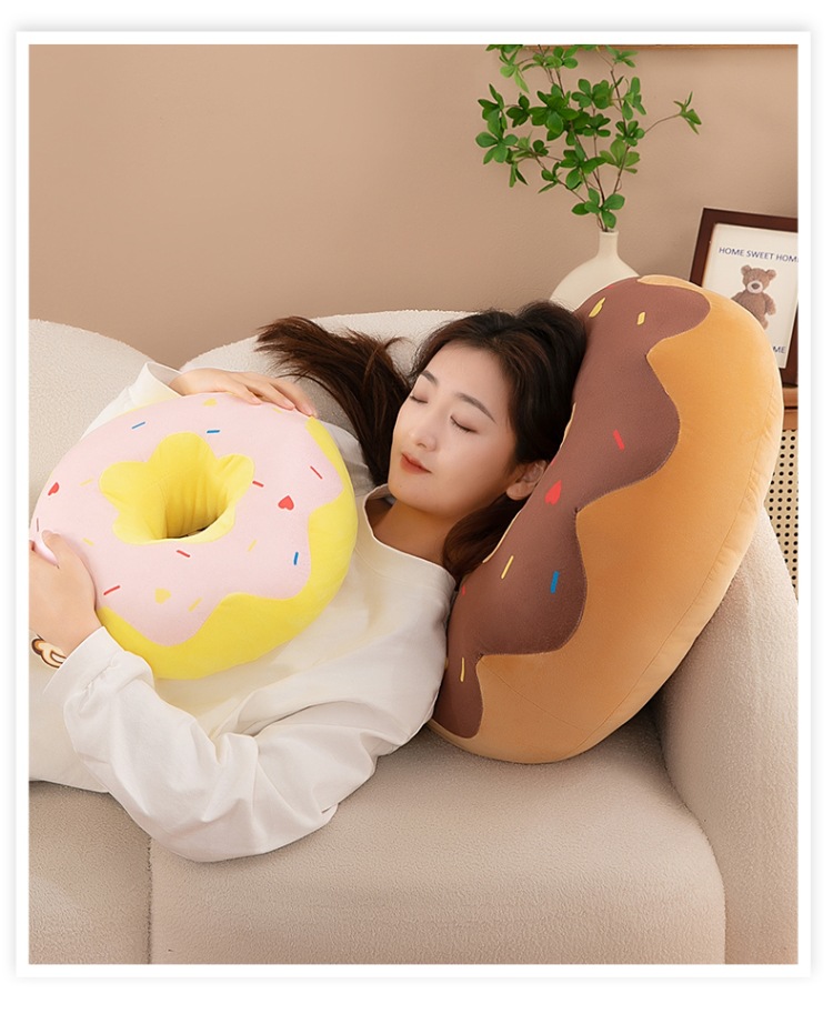 Cross-Border New Style Donut Pillow, Creative Simulation Donut, Girls' Sleeping Pillow, Bedside Decoration, Sofa Cushion