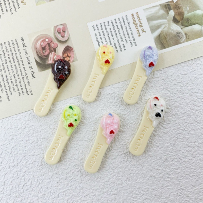 模擬食品おもちゃアイスクリームスティック樹脂アクセサリー diy クリーム接着剤携帯電話ケースヘアピンヘッドロープ下駄水カップ材料|undefined