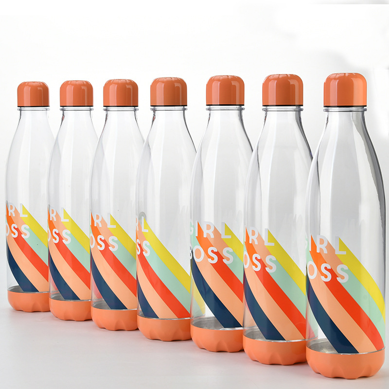 Cross-border  Can Set Single-layer Plastic Coke Bottle 1000ml Large Capacity Pressurized Bottle Outdoor Sports Bottle display picture 9