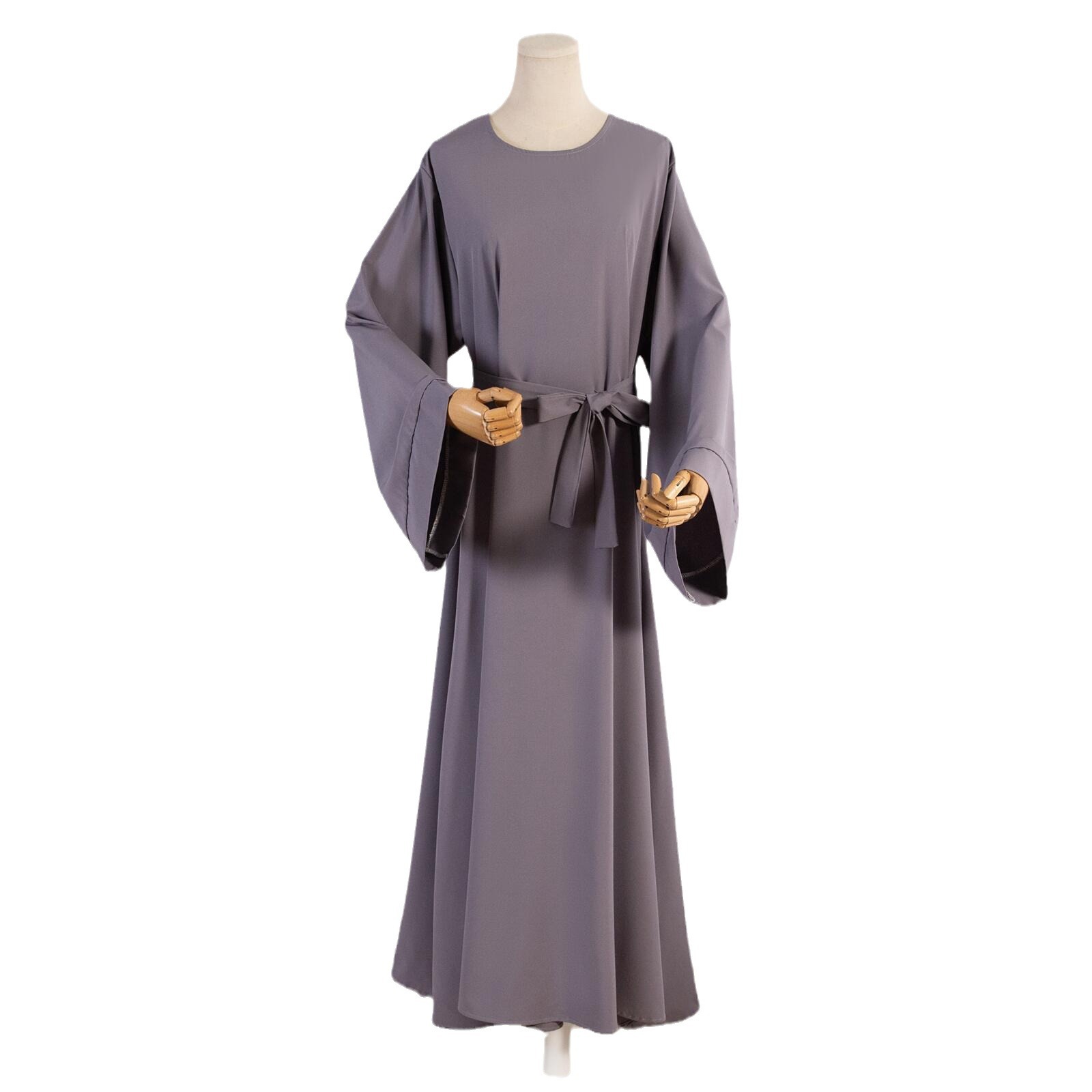 Cross-border Women's Dress, Solid Color Islamic Clothing, Dubai Saudi Turkey Robe, Middle Eastern Foreign Trade Style_ecoleips.com