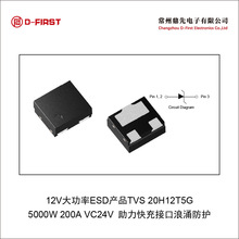 12V����ESD��ƷLTVS20H12T5G  5000W 200A VC24V  AU1201P4-3