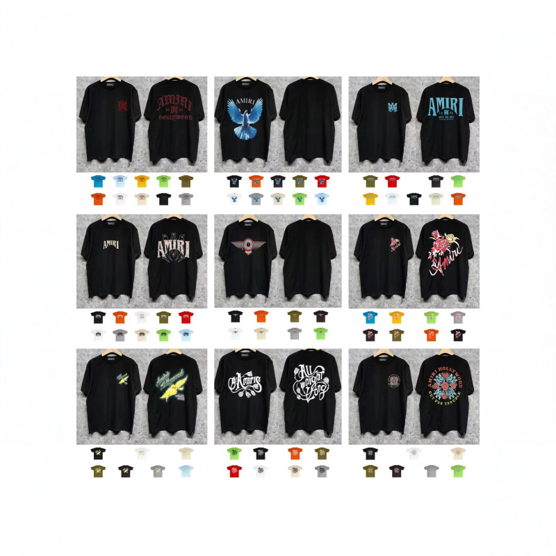 2026 Cross-Border Trendy Brand A@M Summer New High-Quality Street Style Printed Loose Fit Pure Cotton Unisex Short Sleeve T-Shirt