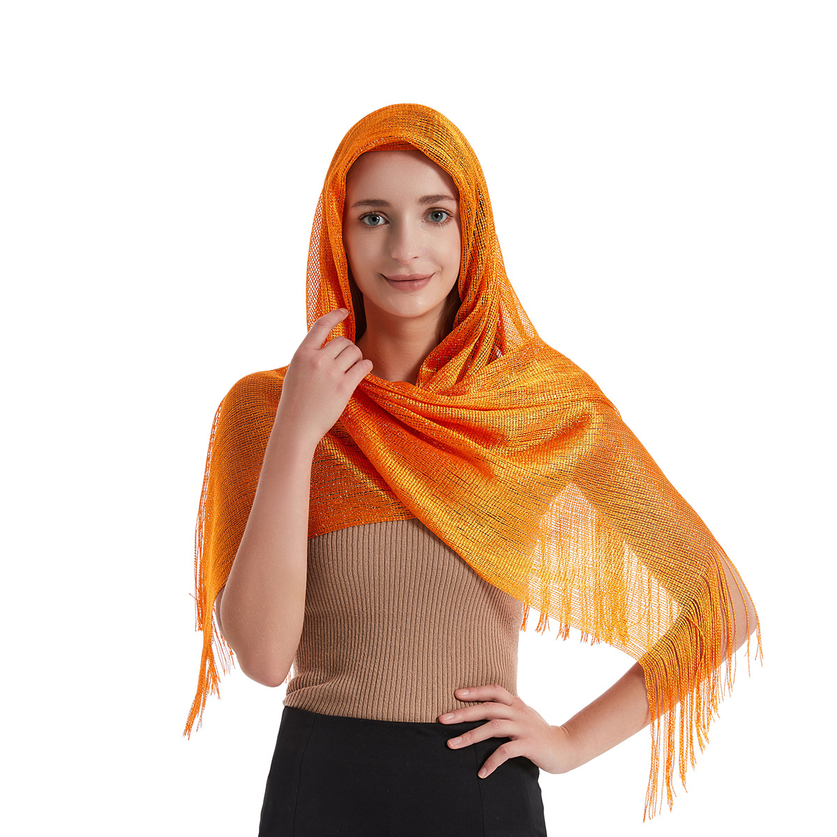 Women's Fashion Solid Color Polyester Tassel Shawls display picture 68