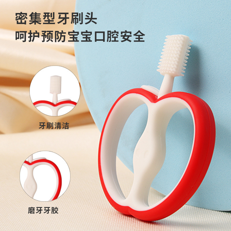 Baby Baby Teether Food Grade Silicone Soft Toothbrush Newborn Brush Moss Baby Independent Training Silicone Toothbrush