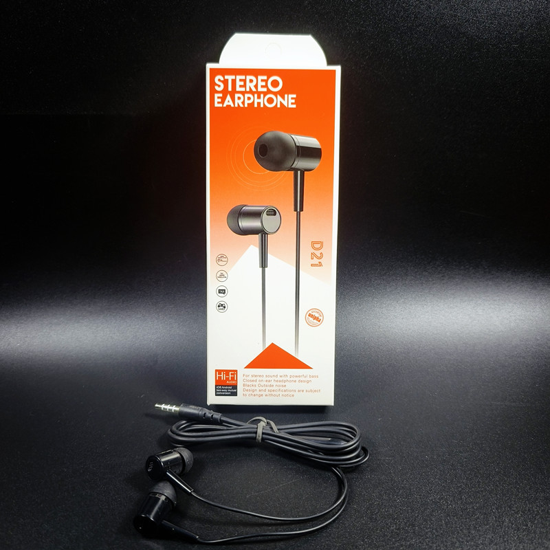 Comercio exterior transfronterizo L29/D21/U19 auriculares estéreo con cable con micrófono fábrica directa de pelo en stock suministro