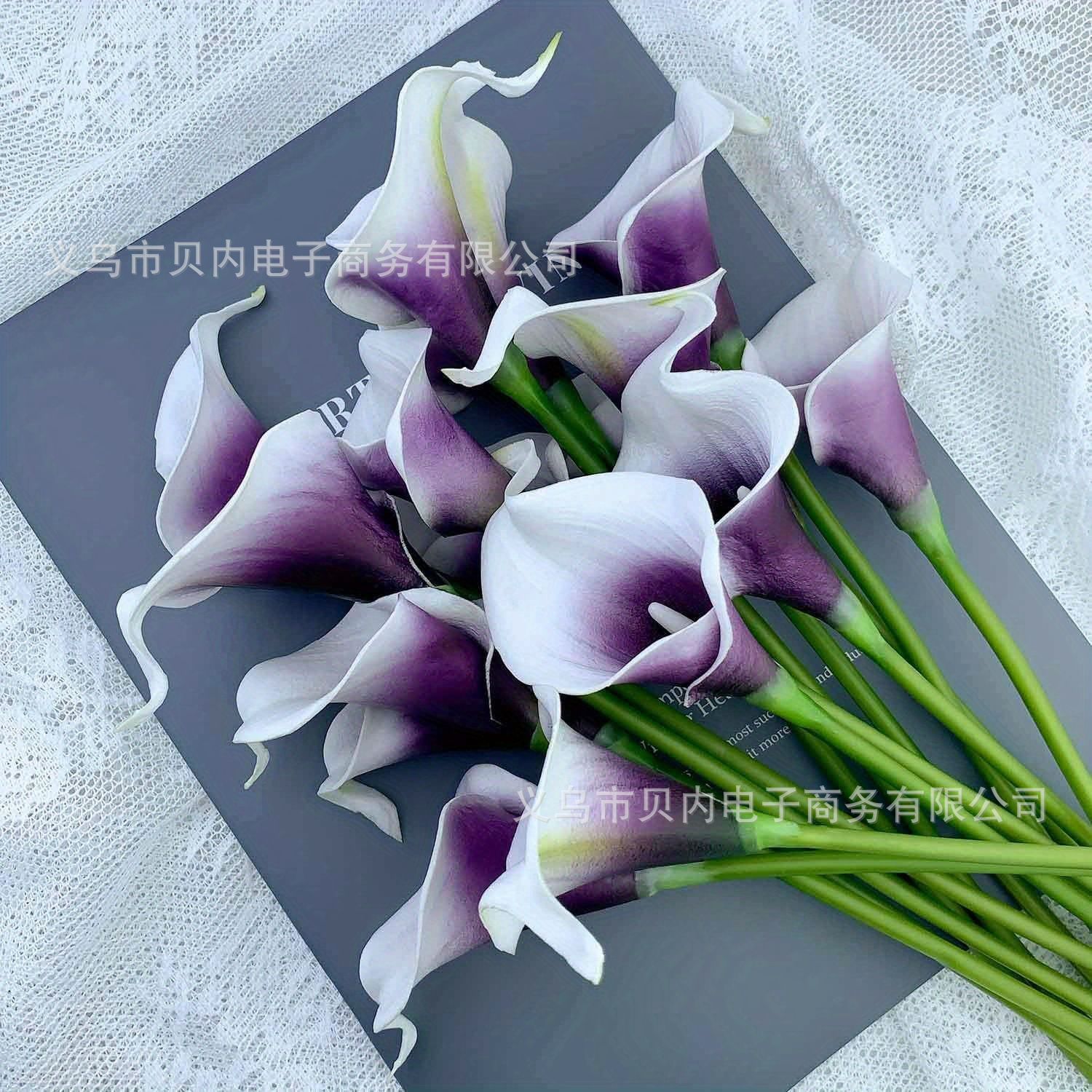 Cross-Border Popular Pu Calla Lily Purple Calla Lily Feel Mini Calla Lily Decorative Ornaments Fake Flowers Artificial Flowers