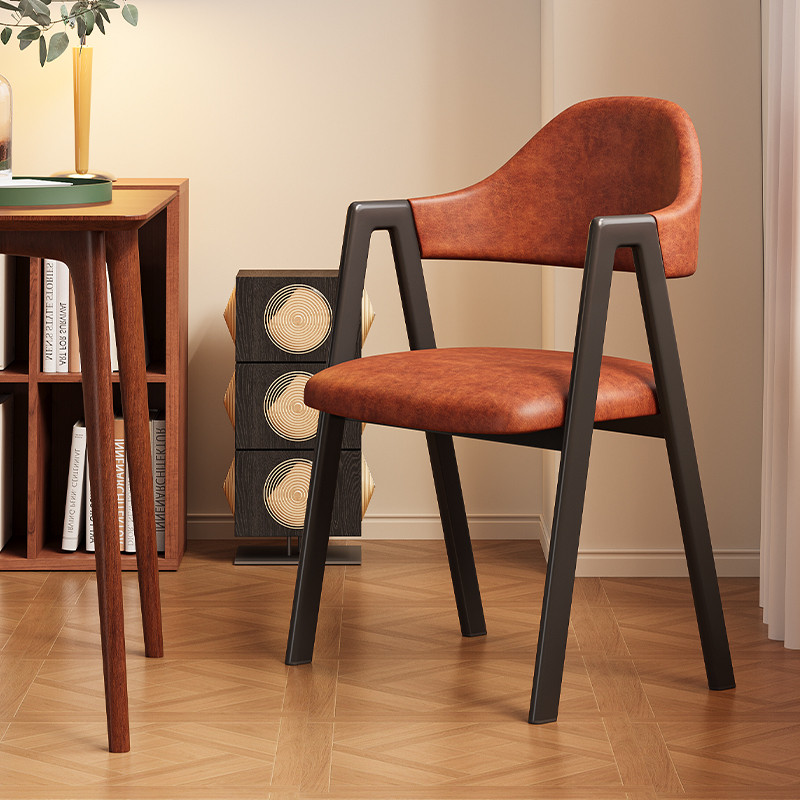 Nordic Dining Chair, Home-Use Chair with Backrest, Light Luxury High-End Dining Table Chair, Iron Art Desk Stool, Simple Leisure Chair Nordic Dining Chair, Home-Use Chair with Backrest, Light Luxury High-End Dining Table Chair, Iron Art Desk Stool, Simple Leisure Chair
