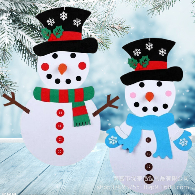 En stock árbol de navidad de fieltro transfronterizo árbol de navidad tridimensional diy empalme árbol de navidad nuevas decoraciones de navidad