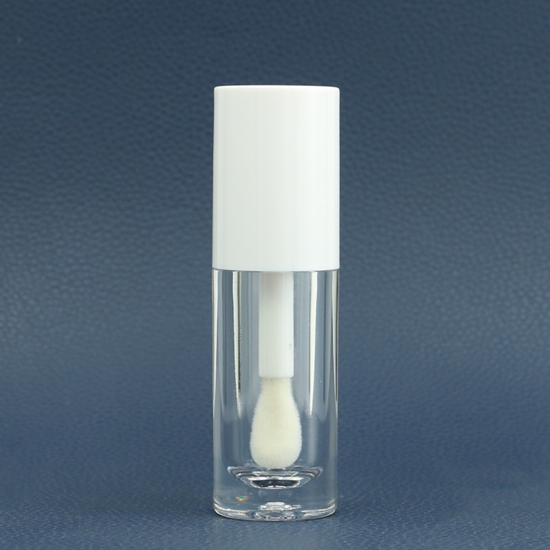 En stock al por mayor 7mm cepillo grande varilla redonda tubo de brillo de labios tubo de lápiz labial esmalte de labios tubo vacío sub-botella logotipo imprimible