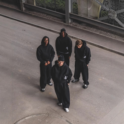 European and American Wholesale Personalized Print Sweatshirt and Sweatpants Set Long Sleeve Hooded Sweatshirt Retro Jacket Street Fashion