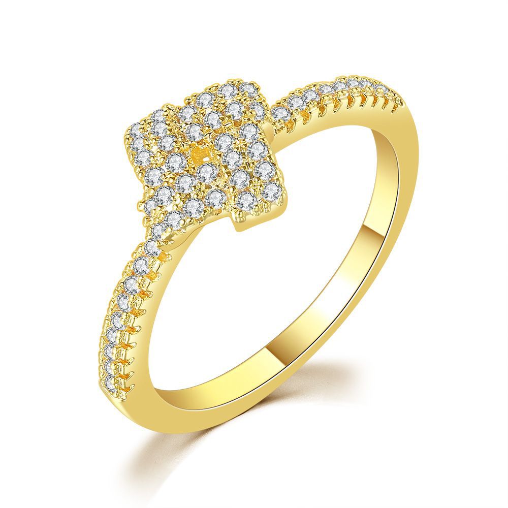 1 Piece Lady Geometric Copper Plating Metal Zircon Womenu0027S Rings