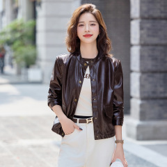 短款皮衣外套女秋季2025新款高级感休闲百搭立领拉链开衫pu皮上衣