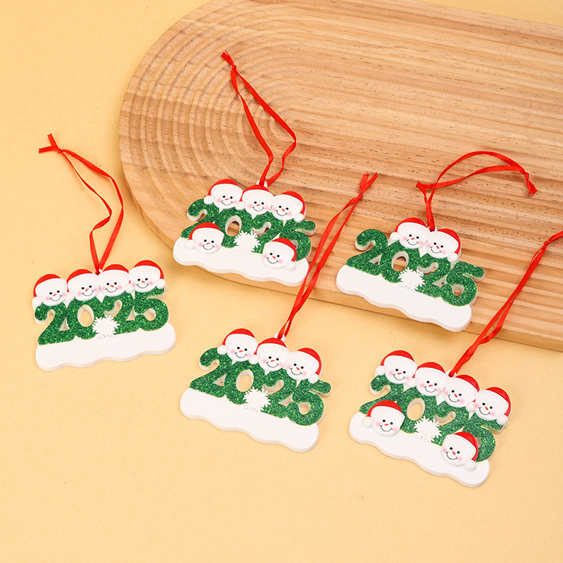 2025 ファミリークリスマス樹脂ペンダント DIY 手書き名クリスマス雪だるまクリスマスツリー装飾カスタマイズ|undefined