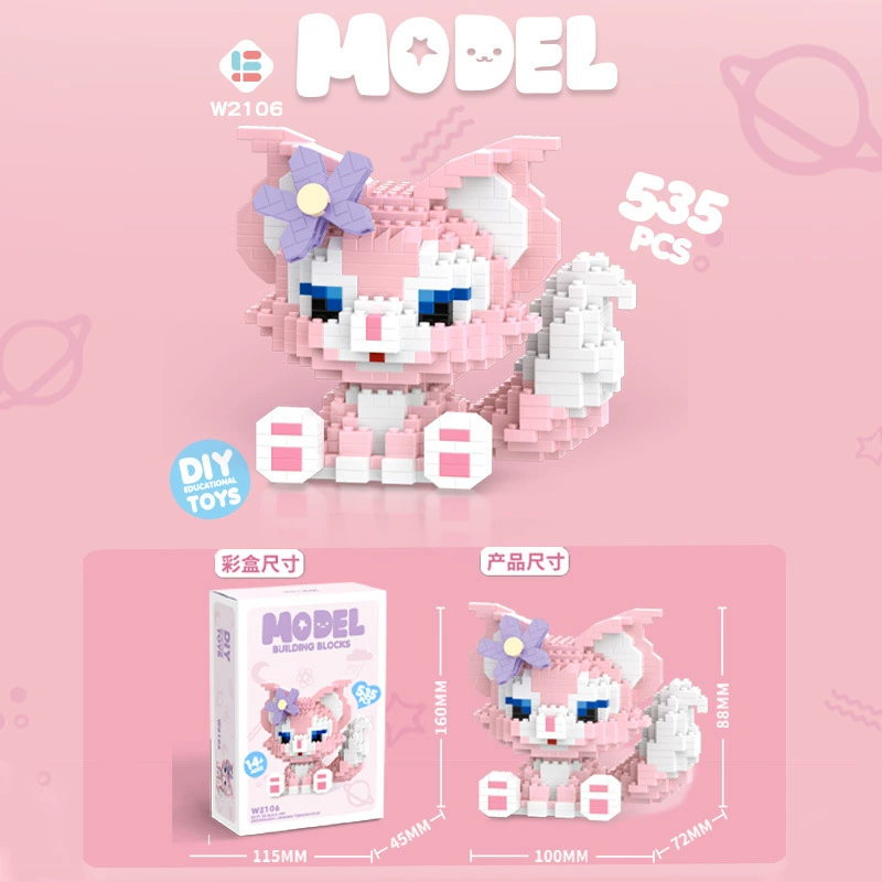 Building Block Set (Lego) Cartoon Dolls — Cute Animal Figures, Multiple piece counts