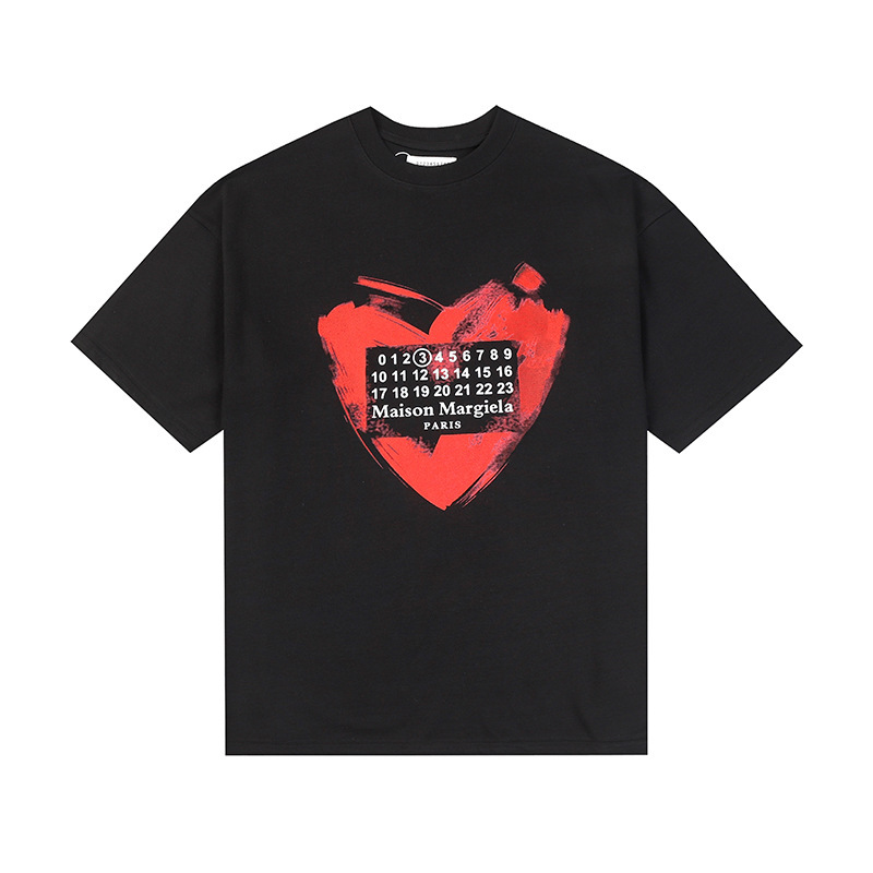 Mm6マギラtシャツ2023夏新作男女カップル服アラビア数字プリント半袖|undefined