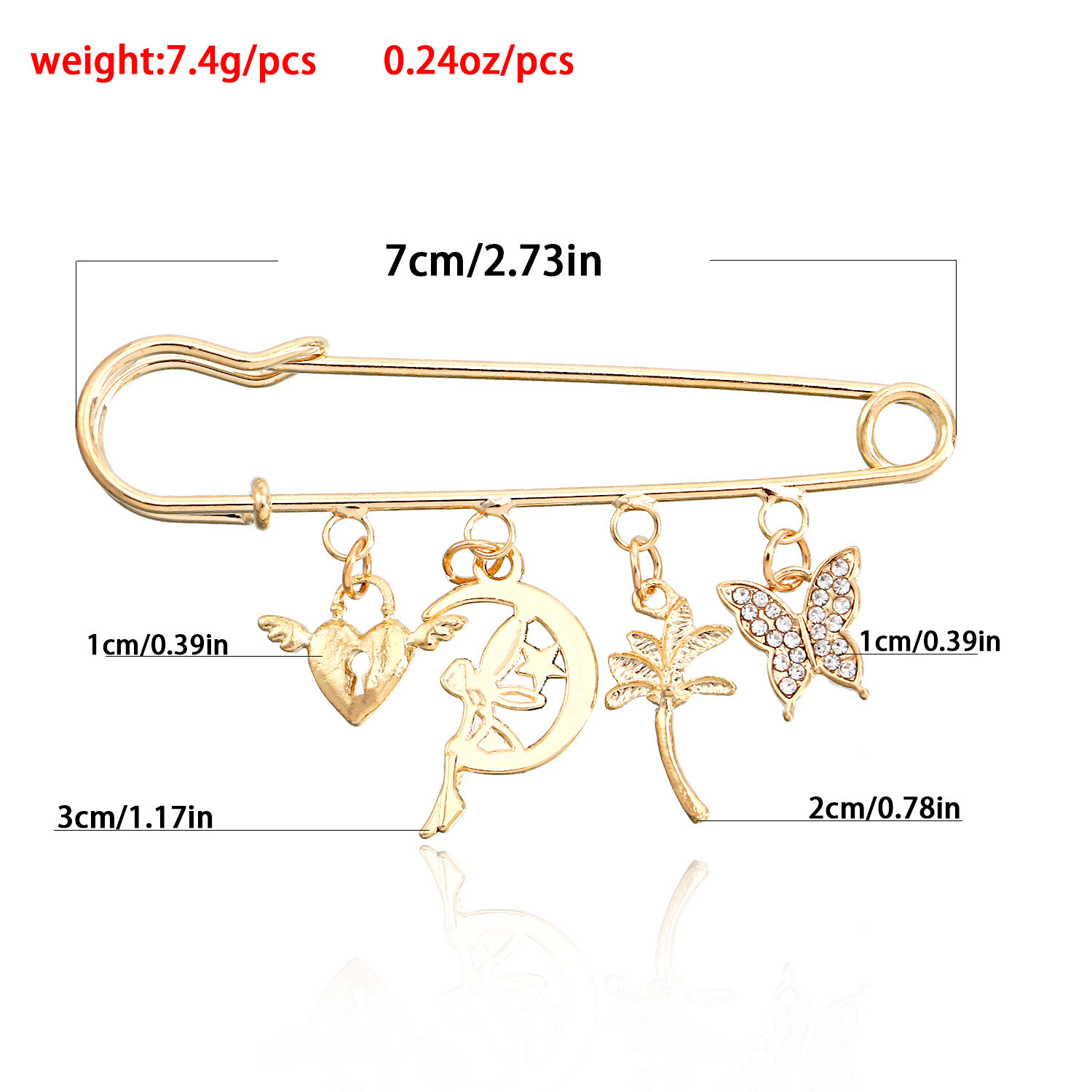 Joyas transfronterizas europeas y estadounidenses simple flange multi-elemento broche colgante geometría micro diamantes mariposa exagerada broche de alta calidad