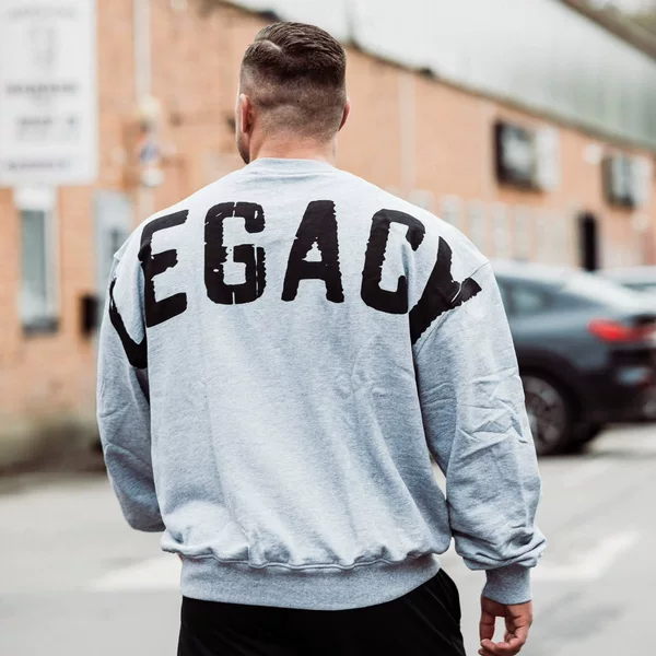Autumn and Winter Gasp Sports Large Size Bodybuilding Fitness Training Warm Breathable Sweatshirt Pure Cotton European and American Bottoming Long-Sleeved New Style