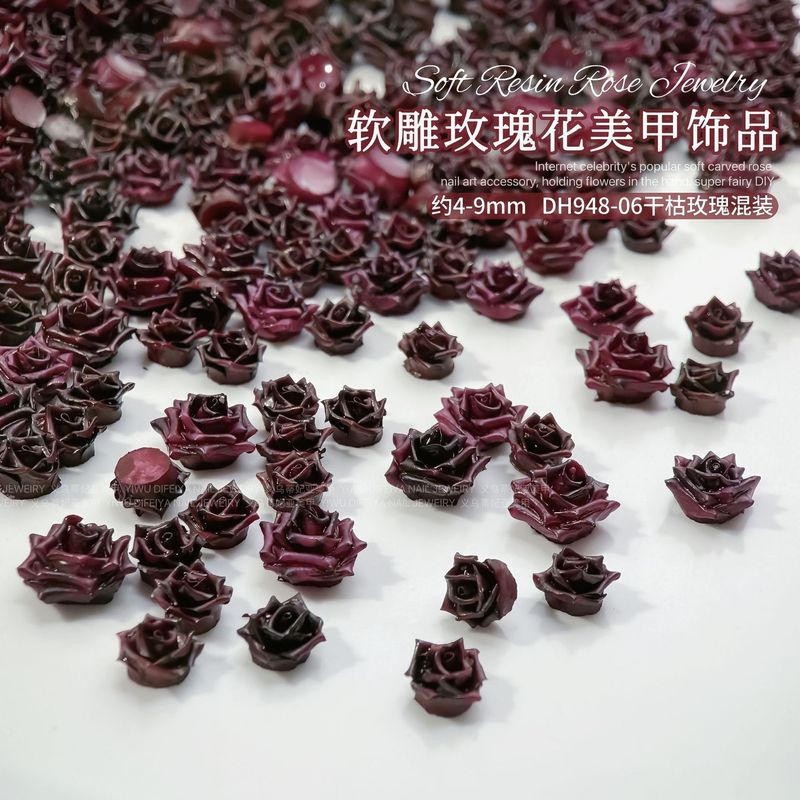 新しい模擬ローズネイルアートジュエリー混合人気の甘い椿ソフト彫刻ウェアラブルネイル樹脂ネイルアートダイヤモンド|undefined