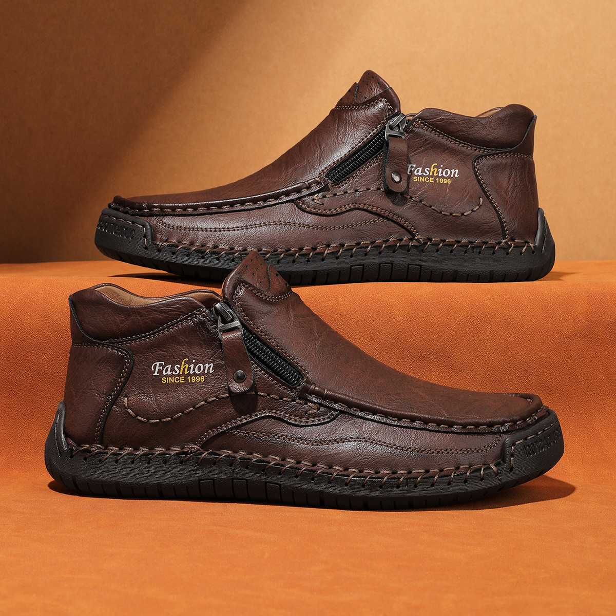 2256 Zapatos casuales de cuero para hombre, talla grande, estilo Martin, corte medio, otoño/invierno, suaves, más vendidos._voghion.com