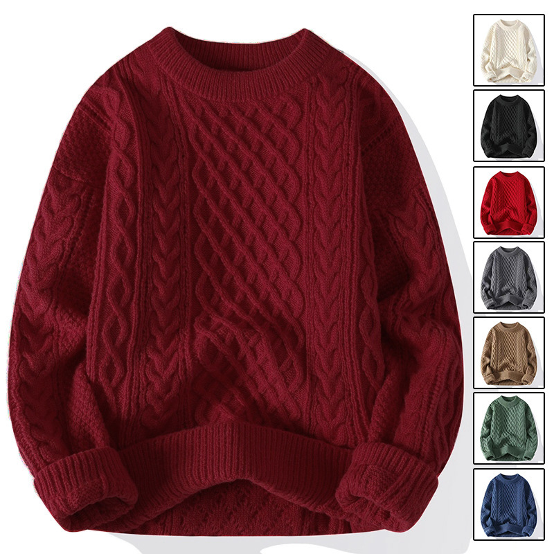 This year wine red sweater autumn and winter men's and women's sweater coat Christmas lovers sweater foreign trade cross-border wholesale