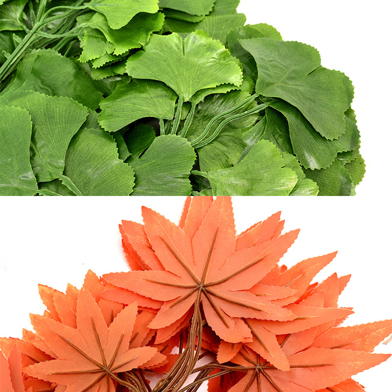 Artificial HOJA DE Banyan falsa Rama de Banyan ingeniería rama jardín decoración rojo arce ginkgo hoja plástico Rama de Banyan