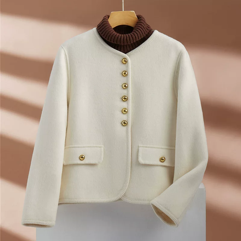 Шерстяное пальто, вязаная шерстяная куртка, стиль Chanel
