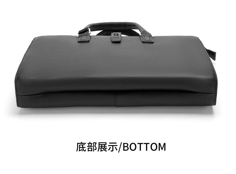 Cặp da nam da bò thật đeo vai đựng laptop 15.6 inch cao cấp sang trọng — Da bò lớp đầu họa tiết kim cương chi tiết 23