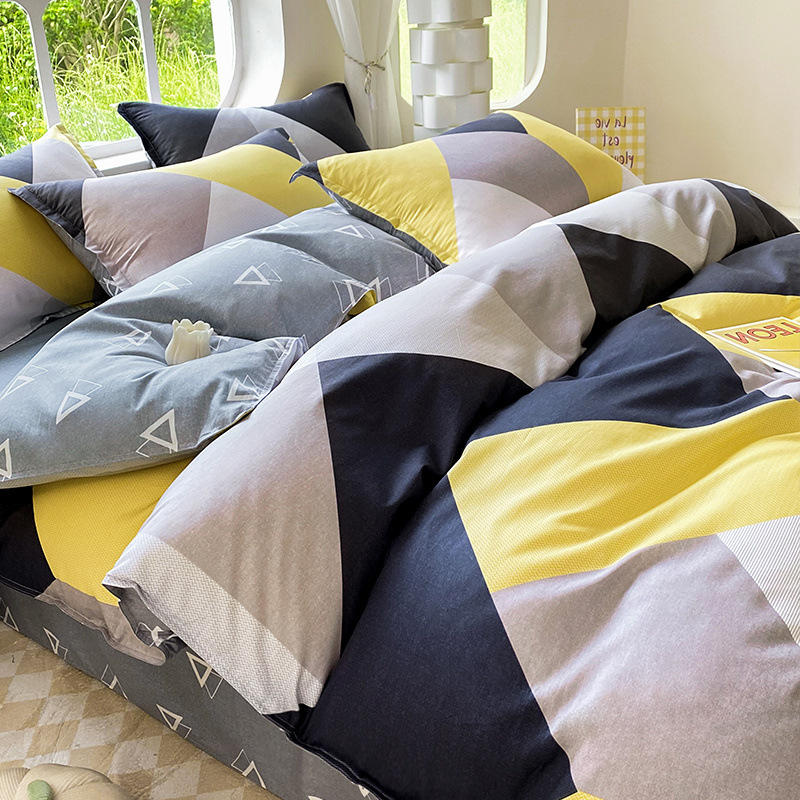 Ropa de cama de tres piezas de dormitorio de algodón fresco 4 ropa de cama de cuatro piezas de algodón 100 sábanas fundas de edredón