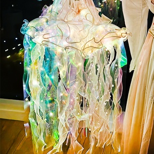 ✅ Jellyfish Lantern Handmade DIY Kidsren's Satchel Luminous 2025 New Pendant Material Package Mid-Autumn Festival Lantern