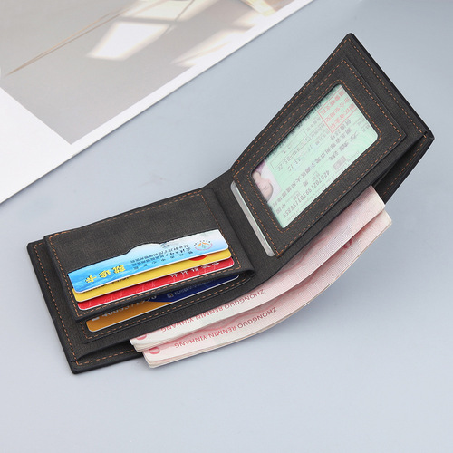 Men's Wallet Short Sanding Korean Version Wallet USD Pocket Short Soft Money Clip Trendy Zipper Bag Manufacturer Wholesale