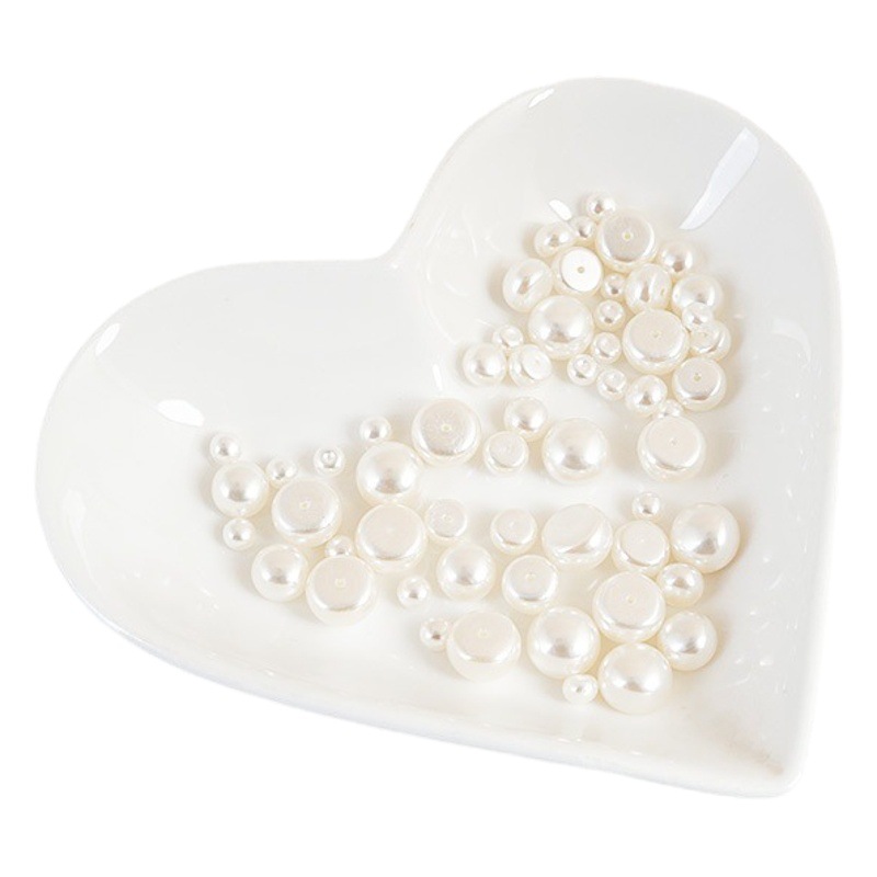 DIY tocado material ABS imitación perla solo agujero plana al vapor pan perla horquilla accesorios de joyería lote mezclado