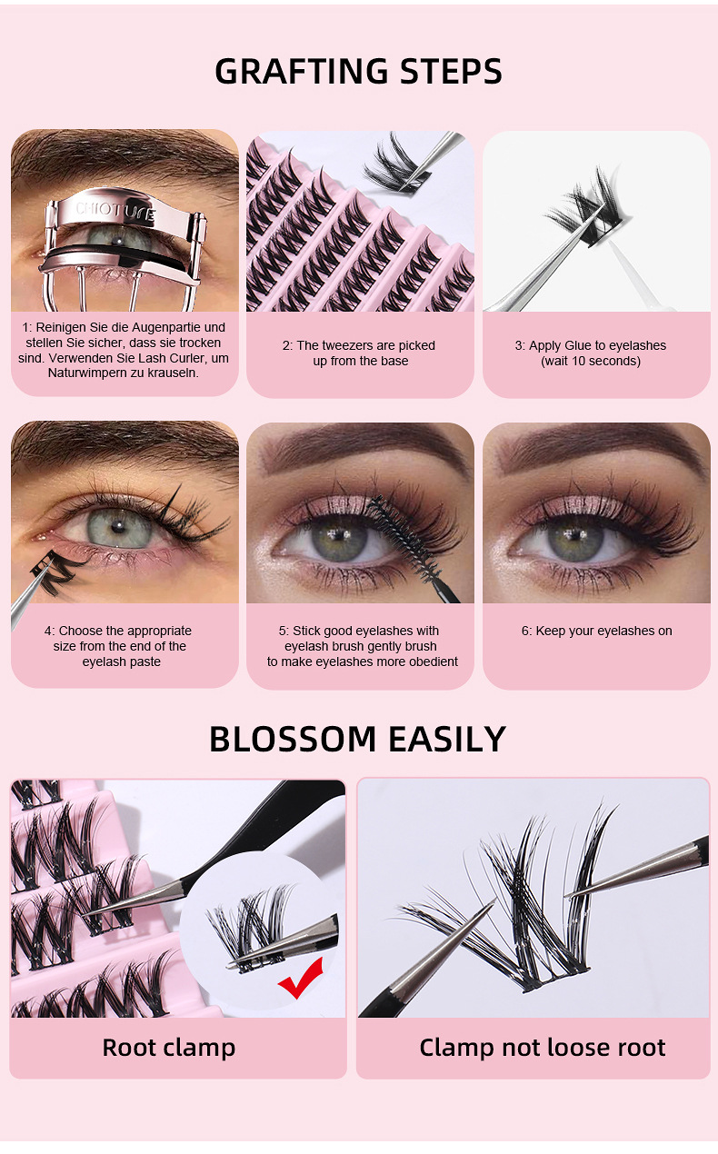 New  single cluster natural large capacity eyelashes, segmented hair, daily DIY grafting eyelashes_voghion.com