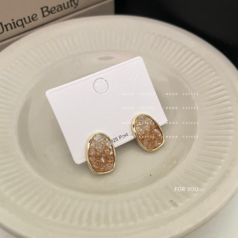 Unique Design Orange Sea Crystal 2023 New Trendy and High end Exquisite with Sterling Silver Style Earrings_voghion.com