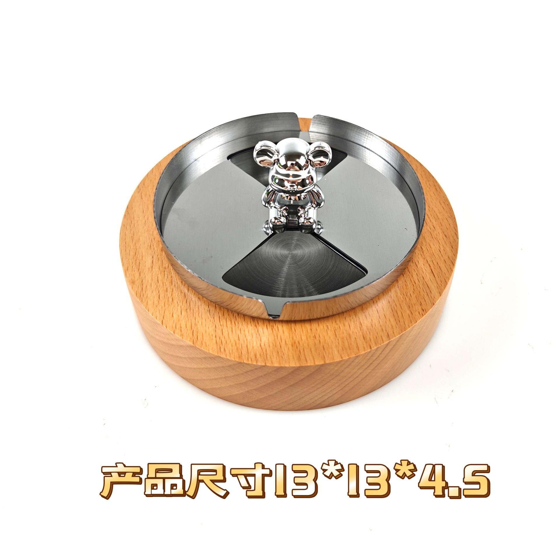 Ceniciero giratorio de nuez negra creativo para el hogar sala de estar de hotel sala de reuniones de cigarrillos adornos regalos de madera