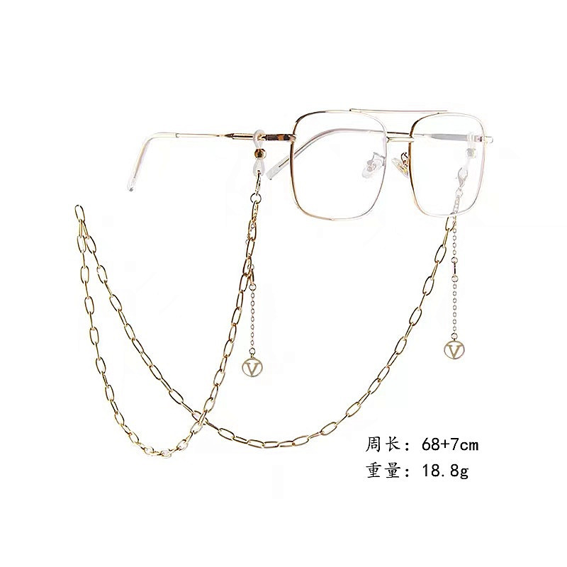 Nuevo collar de cadena de gafas de perlas doradas gafas de sol miopía presbicia anti-perdida Anti-caída gafas de cuerda gafas de cadena