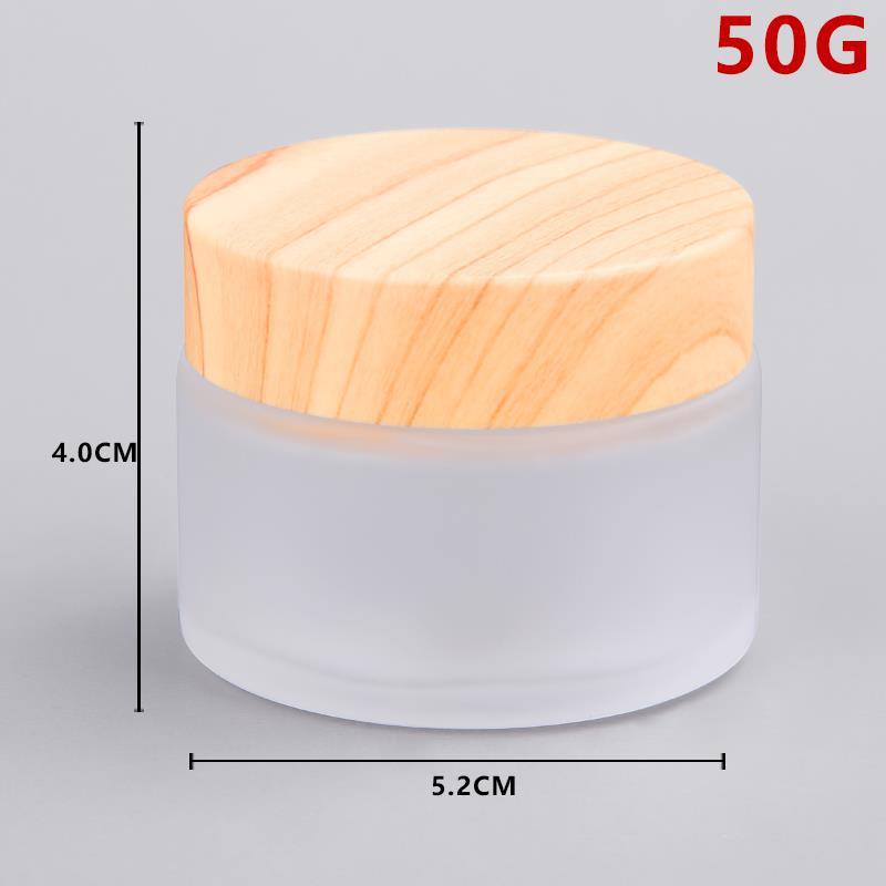 Grano de madera artesanal botella de vidrio cosmética esencia botella de vidrio cosmética sub-botella crema de tóner botella vacía