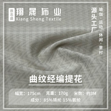 曲纹经编提花 170g锦纶男装针织提花面料 凉感透气短袖T恤布料