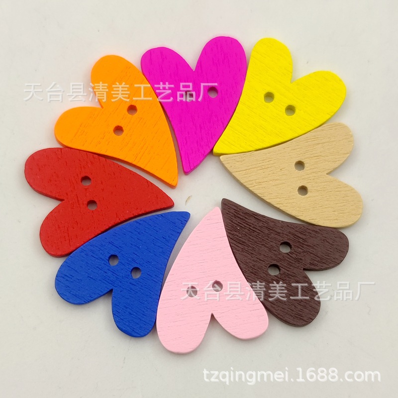 20*25mm ocho colores botones de corazón de melocotón curvados color DIY botones de corazón de melocotón estilo 100 piezas/paquete