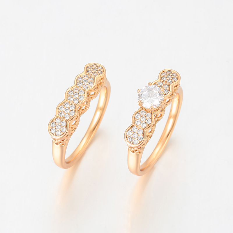 Xuping nicho diseño de pareja retro anillo de aleación de cobre transfronteriza europea y americana incrustado anillo de temperamento de gemas artificiales