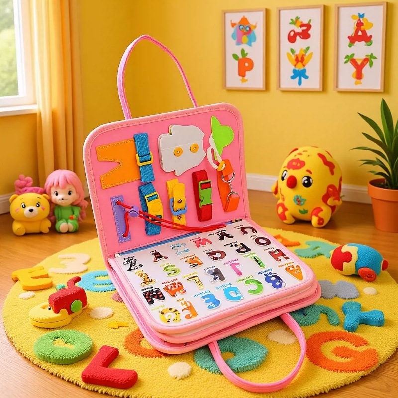 Cpcce Felt Junta ocupada Educación infantil Jugues de aprendizaje de Montes Espacio Niños Puzzles Educación temprana Libro rasgado