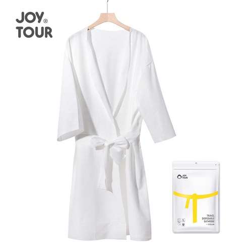 Disposable adult bath robe, water-absorbent quick-dry portable travel hotel beauty salon disposable robe wholesale