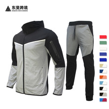 欧美跨境热卖2025潮男士套装春秋运动服休闲外套卫衣精品两件套