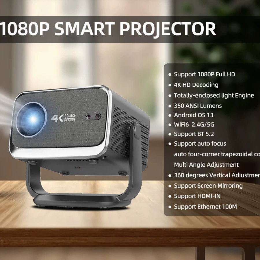 Новый 360° гимбал Android 13 проектор, лазерный проектор P20PRO Smart TV