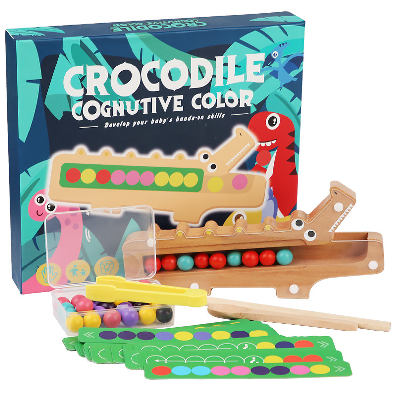Cocodrilo lanzamiento de cuentas de color juegos de mesa juegos de memoria de color juegos de mesa juegos de educación temprana