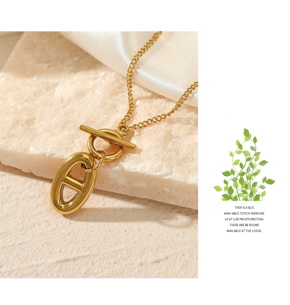 Fashion Geometric Stainless Steel Plating Pendant Necklace 1 Piece